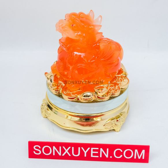 Tỳ hưu kệ kính ngọc đỏ  cao 13.5 rộng 11