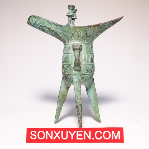 Tước đồng cổ cao 19,5 cm ,rộng 15 cm