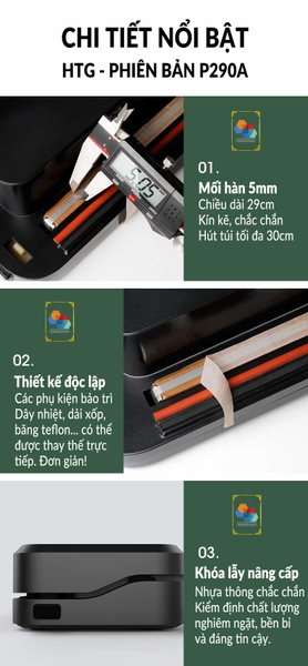 Máy hút chân không HTG-P290AD – Phiên bản quốc dân, KHÔNG KÉN TÚI