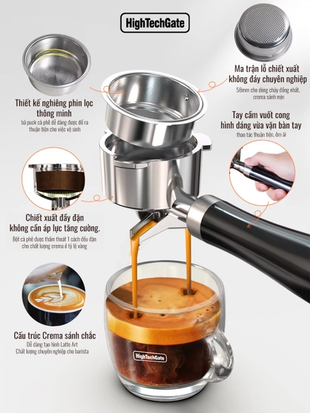 Máy pha cà phê espresso CF05 PRO chuyên nghiệp toàn diện DIY, giảm áp tự động an toàn nâng cấp