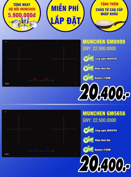 Combo bếp hút tặng nồi Munchen tháng 7