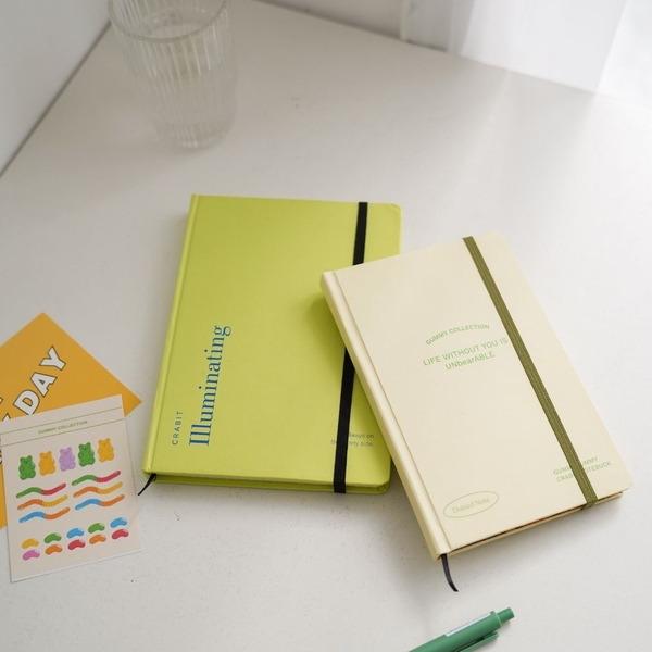 [Tặng kèm sticker] Sổ tay dotgrid bỏ túi Gummy Collection - Worm Xanh đậm