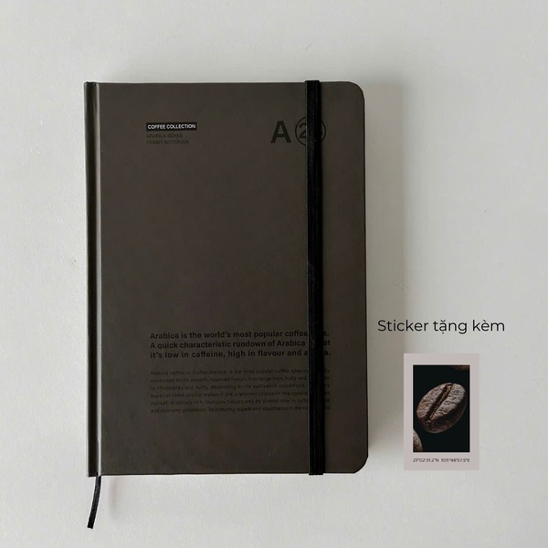 Sổ tay A5 kẻ ngang 130gsm Crabit Coffee Beans - Arabica