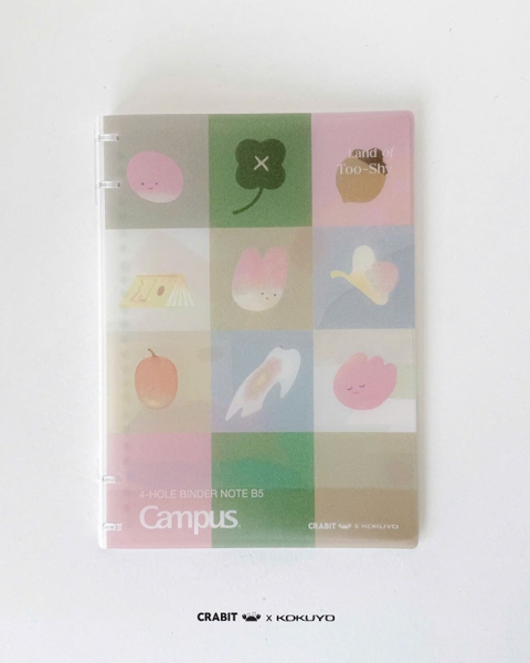 Sổ còng 4 lỗ kẻ ngang B5 80 trang Crabit x Kokuyo Land of Too-shy 2 - Cư dân