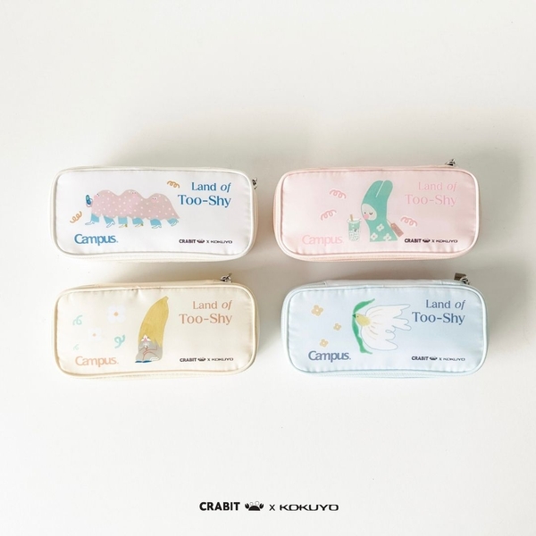 Túi Bút Viết Học Sinh Đa Năng Nhiều Ngăn Tiện Lợi In hình Crabit x Kokuyo Campus | Land of Too Shy Series