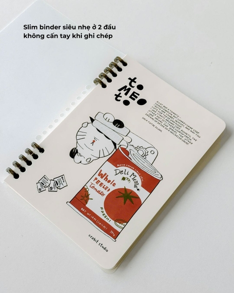 Sổ còng a5 slim binder 100gsm kẻ ngang - Tomeoto Can