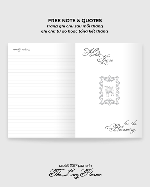 Sổ Planner 2027 14 tháng Framework Lacy Planner Xanh