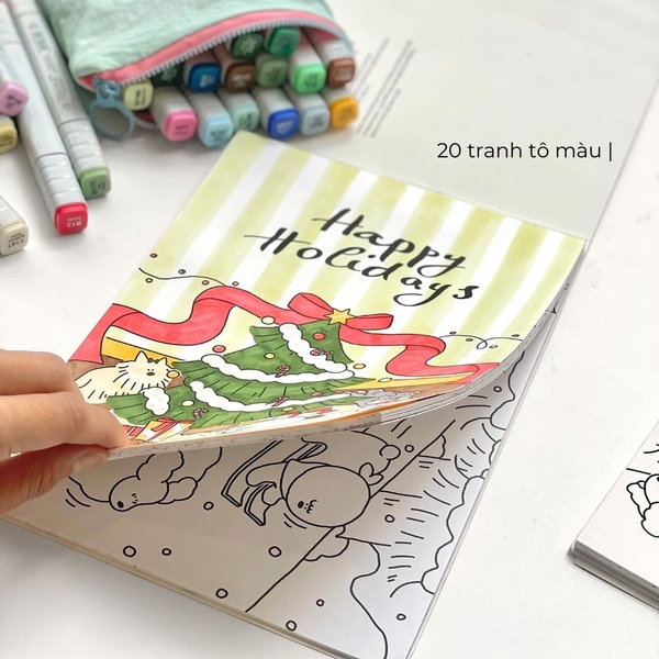 Sổ tô màu bút marker Falalala chủ đề lễ hội, giáng sinh