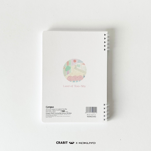 Sổ lò xo A5 kẻ ngang 160 trang Netizen - Crabit x Kokuyo - Land of Too-Shy