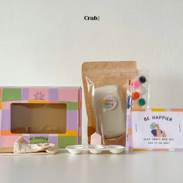 Box làm đất sét tự khô - Be Happier Clay Craft Box - Box cho 2+ người (1000g)