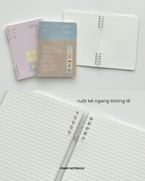 Sổ còng 2 đầu A5 120 trang kẻ ngang Miếng - Bánh bao