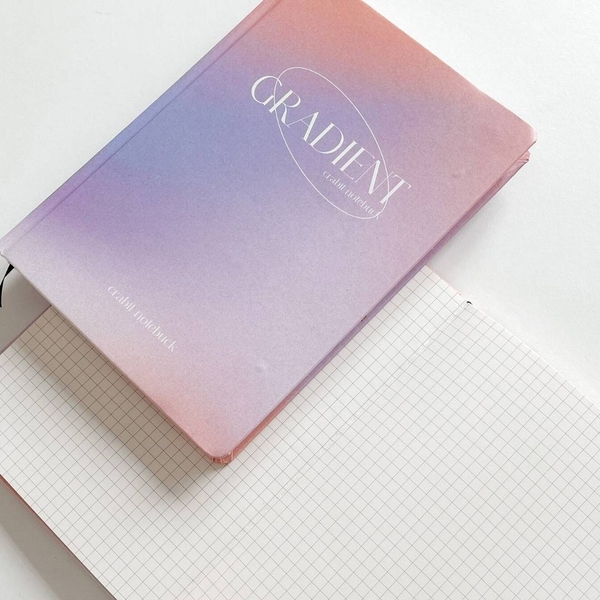 Sổ tay grid 130gsm Gradient Hồng Tím