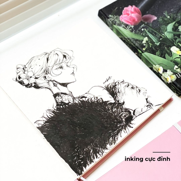 Sổ vẽ khổ vuông sketchbook 190gsm Ribbon - Nơ xanh nhỏ