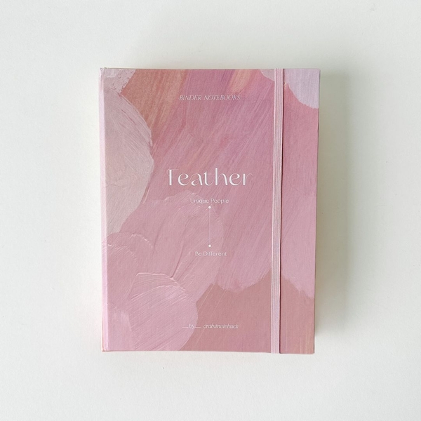 Sổ còng sắt bìa cứng A5 6 lỗ Feather Vệt màu Hồng