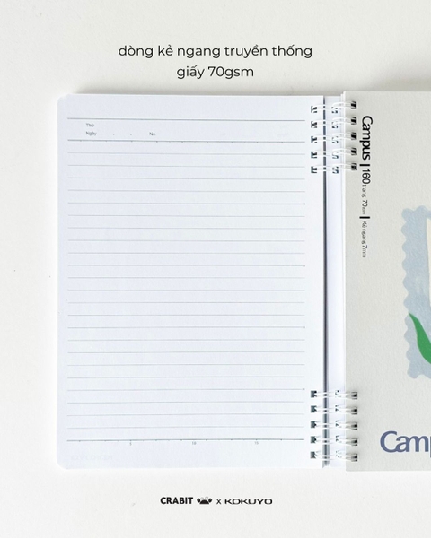 Sổ lò xo A5 kẻ ngang 160 trang Crabit x Kokuyo - Land of Too-Shy - Bananeet Picnic