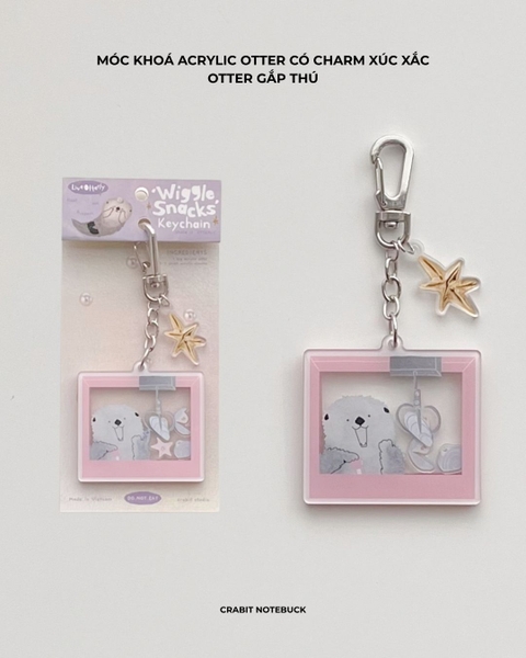 Móc khoá acrylic kèm mini charm lắc Otter Life