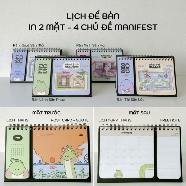 Lịch 2025 để bàn - Crabit Calendar Rắn Săn Mồi có lịch âm