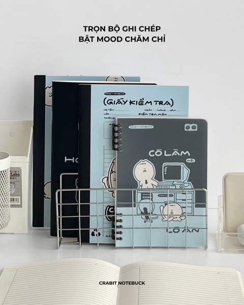 Sổ còng 2 đầu A5 100gsm 120 trang kẻ ngang Chăm chỉ - Làm Ăn