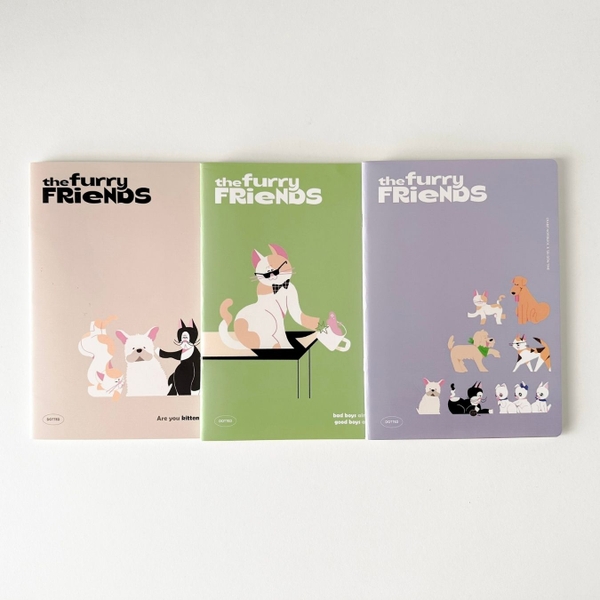 Combo 3 Vở chấm dot 120 trang Crabit x SGT - The Furry Friends