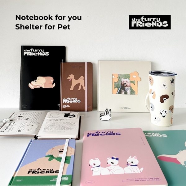 Vở kẻ ngang 120 trang Crabit x SGT - The Furry Friends - Miến - Xanh ngọc