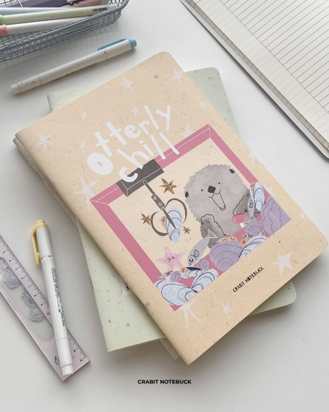 Thước kẻ acrylic 15cm kèm mini charm lắc Otter Life