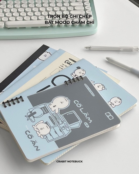 Sổ còng 2 đầu A5 100gsm 120 trang kẻ ngang Chăm chỉ - Làm Ăn