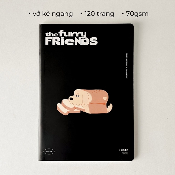 Combo 3 Vở kẻ ngang 120 trang Crabit x SGT - The Furry Friends