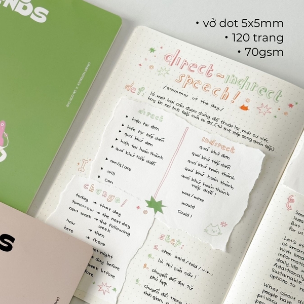 Vở chấm dot 120 trang Crabit x SGT - The Furry Friends - Bad boy - Xanh lá