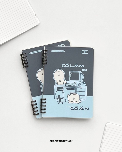 Sổ còng 2 đầu A5 100gsm 120 trang kẻ ngang Chăm chỉ - Làm Ăn