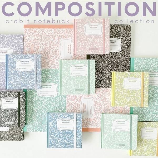 Sổ kẻ ngang khổ vuông 140 trang 130gsm tặng kèm sticker Composition Collection - Hồng Berries