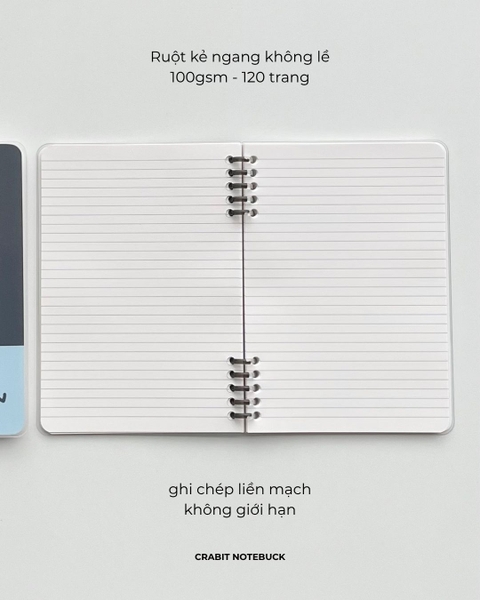Sổ còng 2 đầu A5 100gsm 120 trang kẻ ngang Chăm chỉ - Chăm Sóc