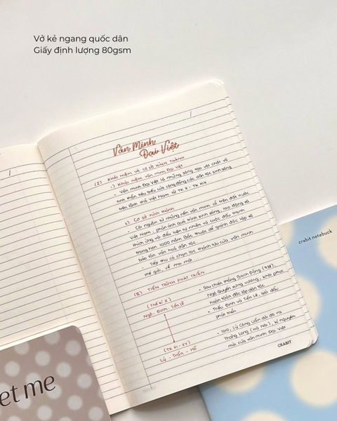 Vở kẻ ngang 100 trang 80gsm Chấm bi - Xanh biển