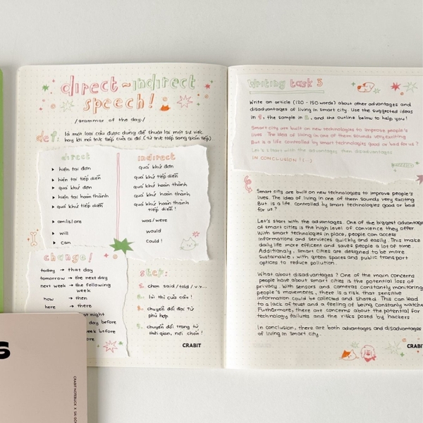 Vở chấm dot 120 trang Crabit x SGT - The Furry Friends - Bad boy - Xanh lá