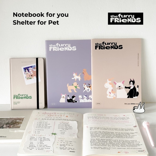 Vở chấm dot 120 trang Crabit x SGT - The Furry Friends - Bad boy - Xanh lá