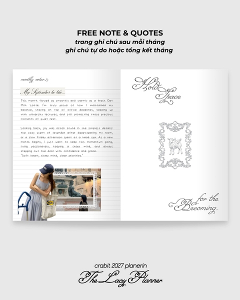 Sổ Planner 2027 14 tháng Framework Lacy Planner Xanh