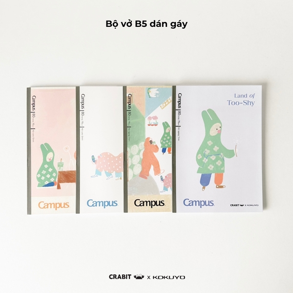 Vở B5 kẻ ngang 80 trang Thỏ - Crabit x Kokuyo - Land of Too-Shy