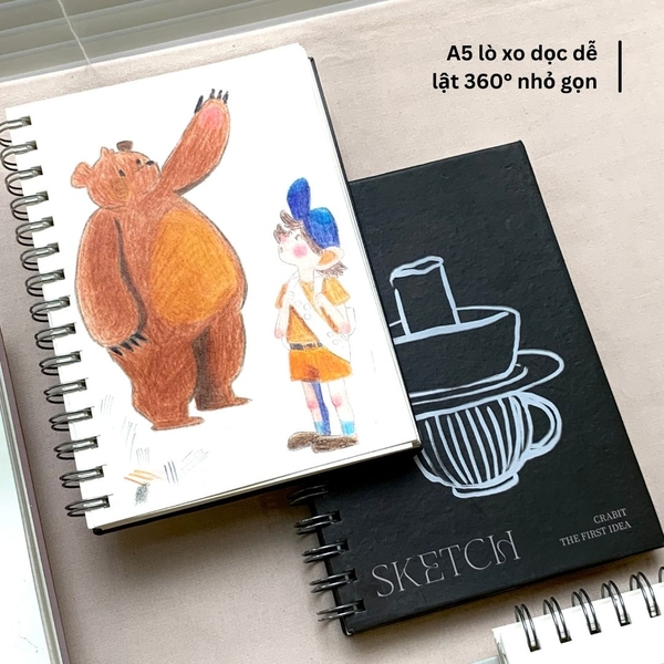 Combo 3 sổ sketchbook lò xo 190gsm