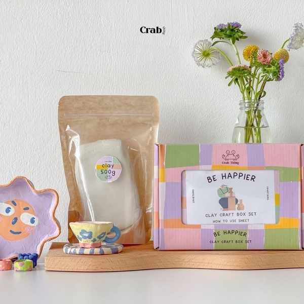 Box làm đất sét tự khô - Be Happier Clay Craft Box - Box cho 2+ người (1000g)