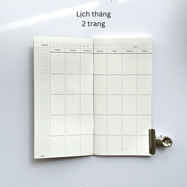 Sổ lịch 2024 handy 12 cuốn kế hoạch từng tháng daily planner