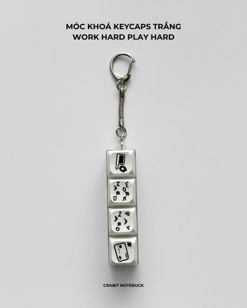 Móc khoá keycaps 4 phím Chăm chỉ