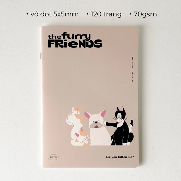 Combo 3 Vở chấm dot 120 trang Crabit x SGT - The Furry Friends