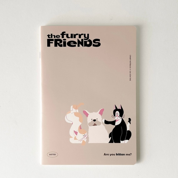 Vở chấm dot 120 trang Crabit x SGT - The Furry Friends - Tam ca - Nâu