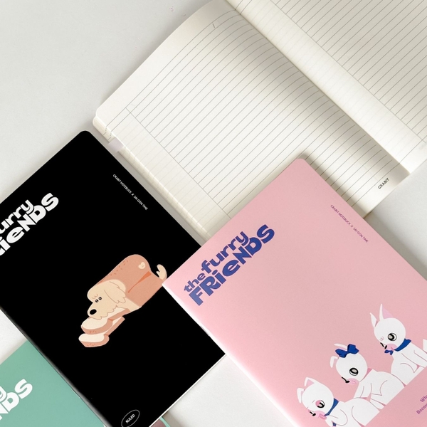 Vở kẻ ngang 120 trang Crabit x SGT - The Furry Friends - Cu Lỳ - Đen