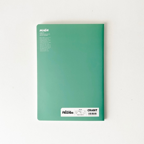 Vở kẻ ngang 120 trang Crabit x SGT - The Furry Friends - Miến - Xanh ngọc