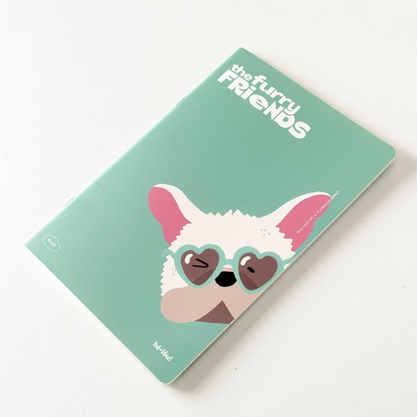 Vở kẻ ngang 120 trang Crabit x SGT - The Furry Friends - Miến - Xanh ngọc