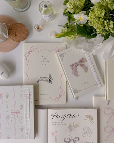 Vở grid caro 80gsm 100 trang The Reverie Diary - Thỏ Nơ Hồng