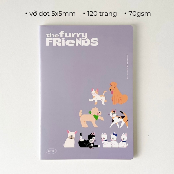 Combo 3 Vở chấm dot 120 trang Crabit x SGT - The Furry Friends