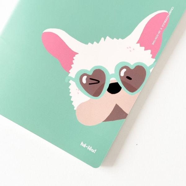 Vở kẻ ngang 120 trang Crabit x SGT - The Furry Friends - Miến - Xanh ngọc