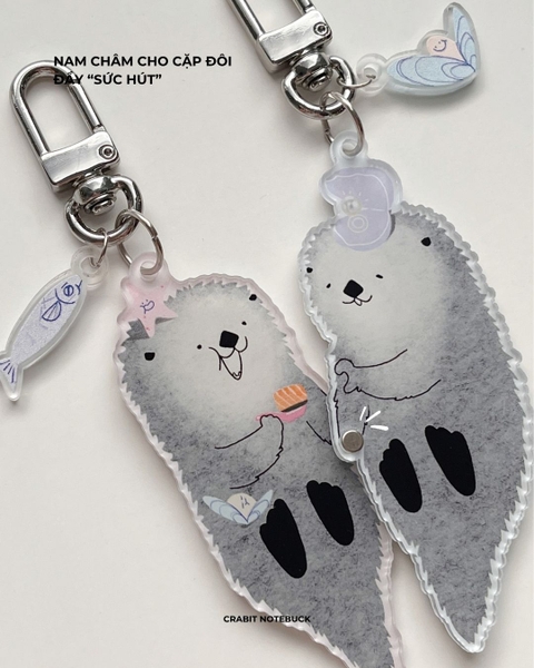 Cặp móc khoá acrylic đôi có nam châm Otterly Life