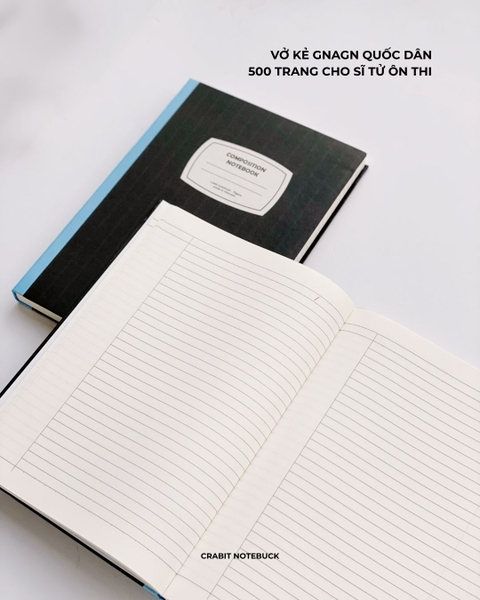 Vở bìa cứng 300 trang kẻ ngang 70gsm Trộm Vía - Xanh Biển